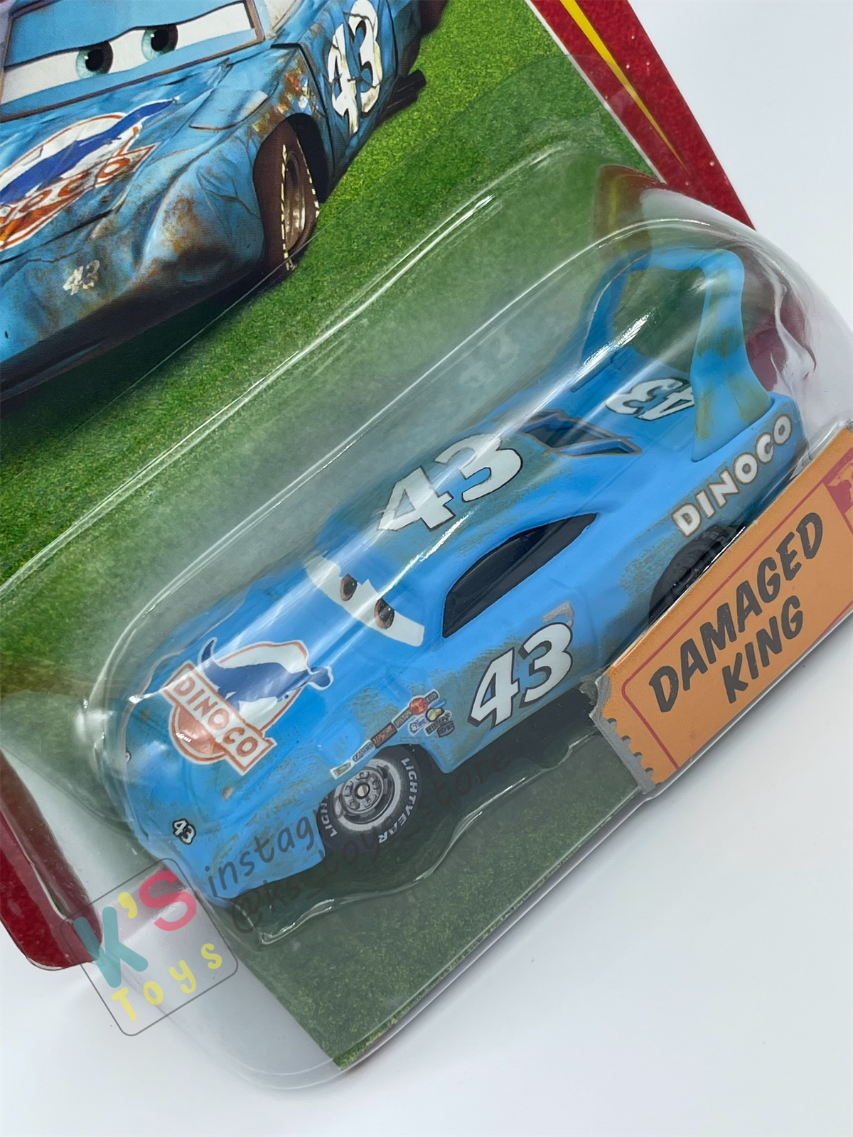 DISNEY PIXAR CARS 1:55 BY MATTEL, DAMAGED KING - RACE ORAMA SERIES - BNIP