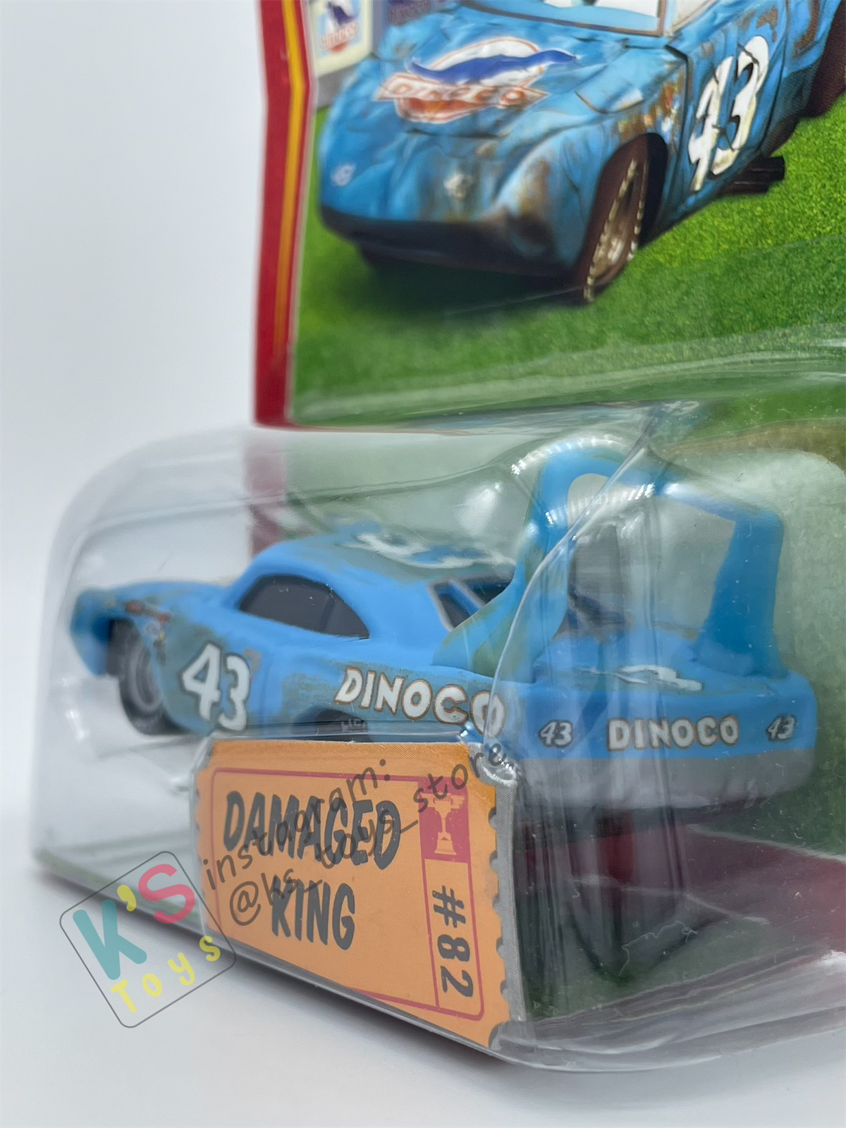 DISNEY PIXAR CARS 1:55 BY MATTEL, DAMAGED KING - RACE ORAMA SERIES - BNIP