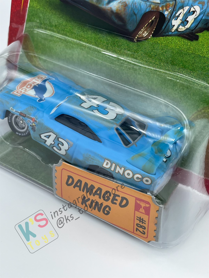 DISNEY PIXAR CARS 1:55 BY MATTEL, DAMAGED KING - RACE ORAMA SERIES - BNIP