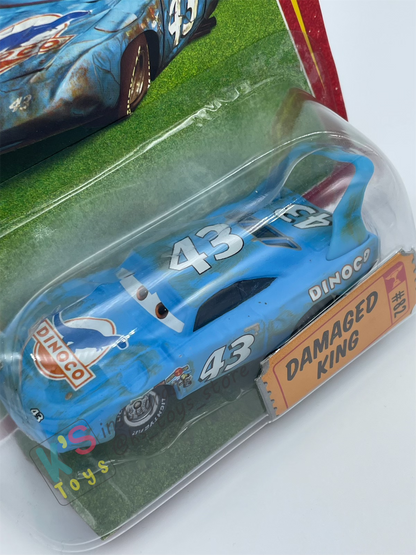 DISNEY PIXAR CARS BY MATTEL, DAMAGED KING - RACE ORAMA SERIES - BNIP