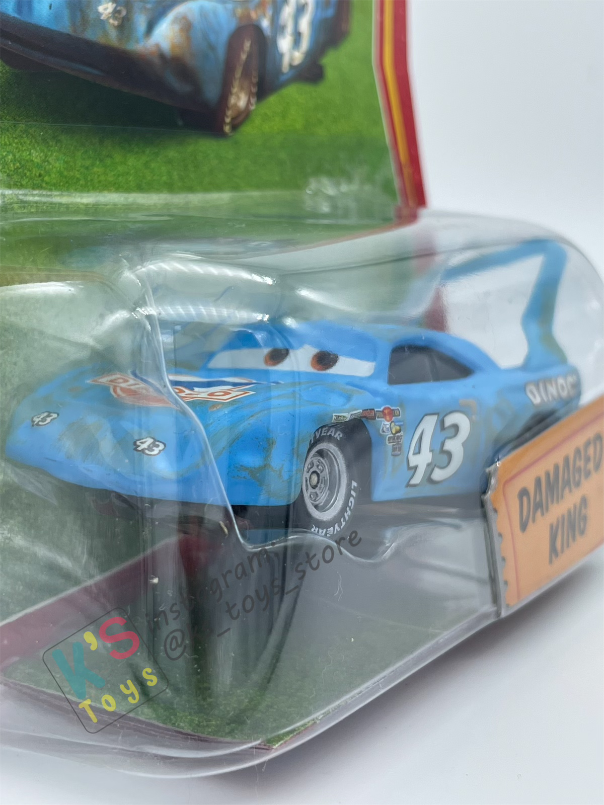 DISNEY PIXAR CARS BY MATTEL, DAMAGED KING - RACE ORAMA SERIES - BNIP