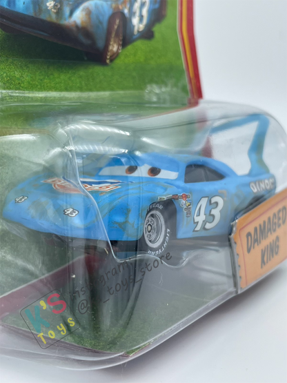 DISNEY PIXAR CARS BY MATTEL, DAMAGED KING - RACE ORAMA SERIES - BNIP