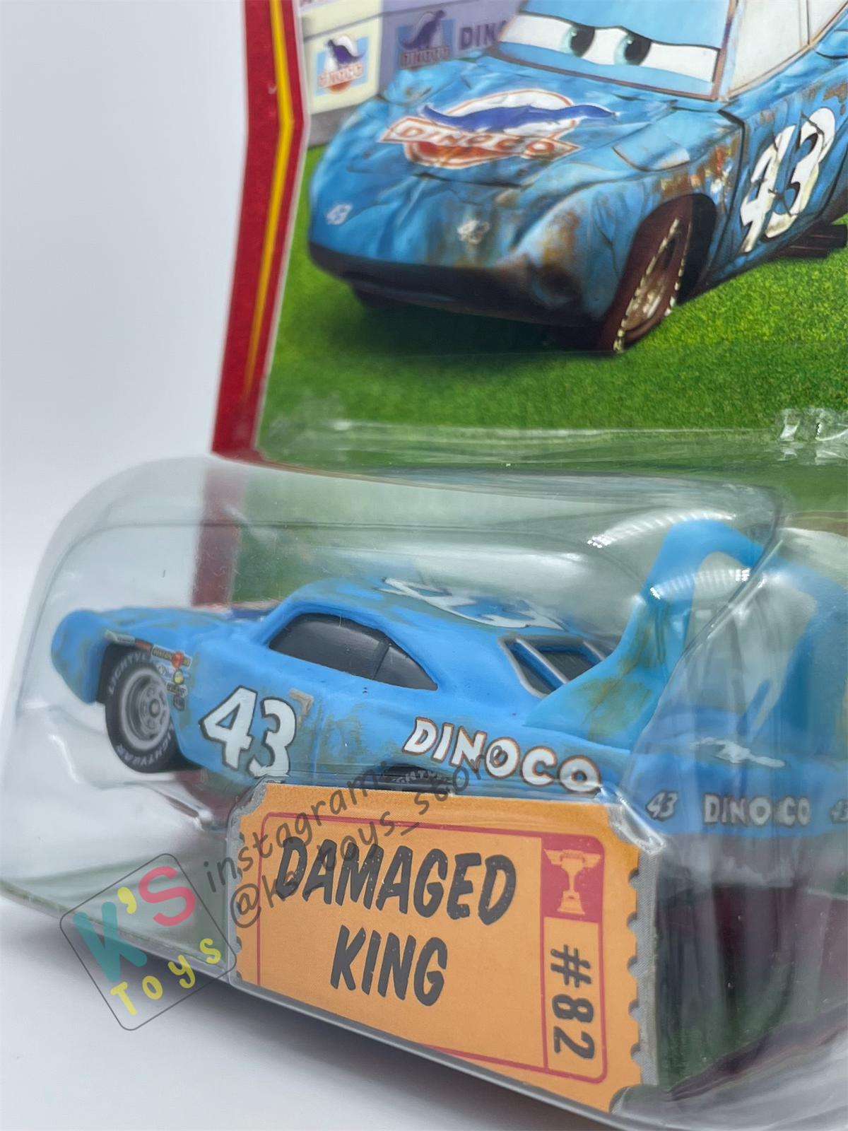 DISNEY PIXAR CARS BY MATTEL, DAMAGED KING - RACE ORAMA SERIES - BNIP