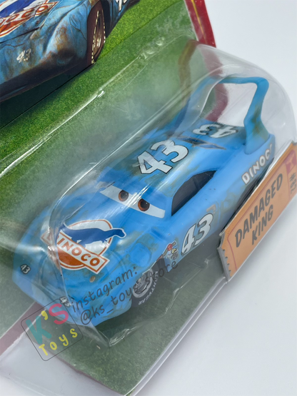 DISNEY PIXAR CARS BY MATTEL, DAMAGED KING - RACE ORAMA SERIES - BNIP