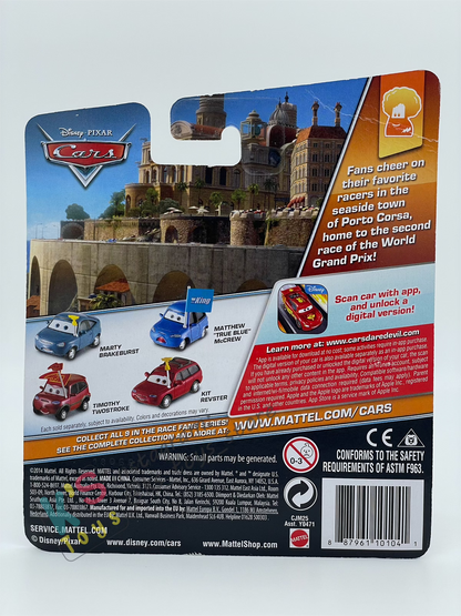 DISNEY PIXAR CARS BY MATTEL, JAY W - RACE FANS SERIES - BNIP