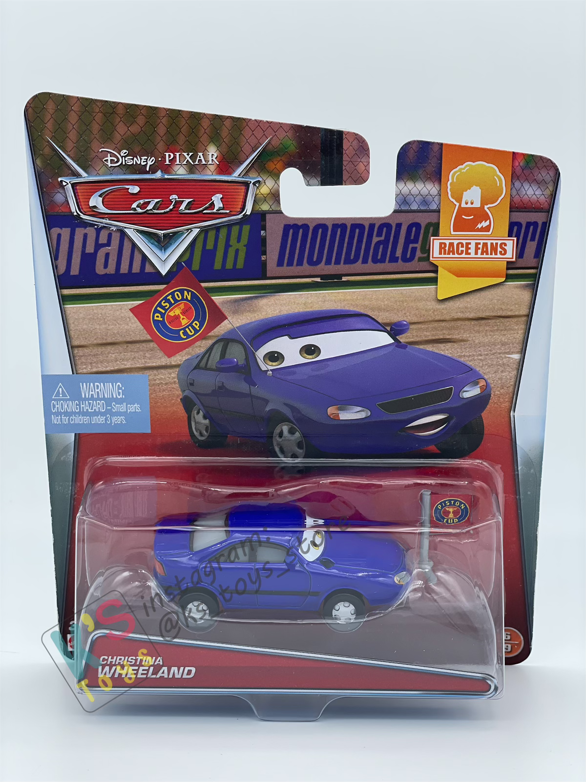 DISNEY PIXAR CARS BY MATTEL, CHRISTINA WHEELAND - RACE FANS SERIES - BNIP
