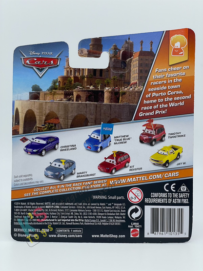 DISNEY PIXAR CARS BY MATTEL, CHRISTINA WHEELAND - RACE FANS SERIES - BNIP