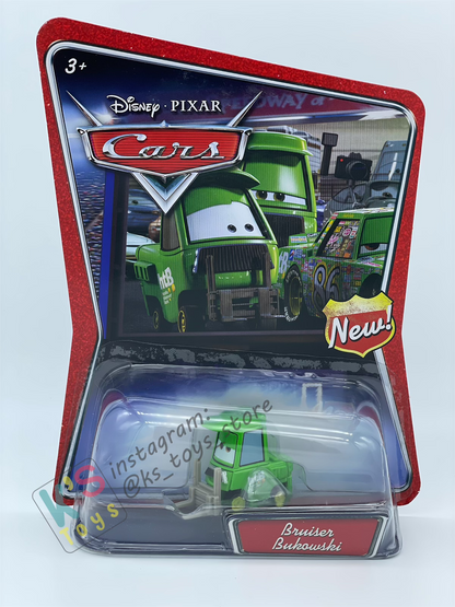 DISNEY PIXAR CARS BY MATTEL, BRUISER BUKOWSKI - RACE ORAMA SERIES - BNIP
