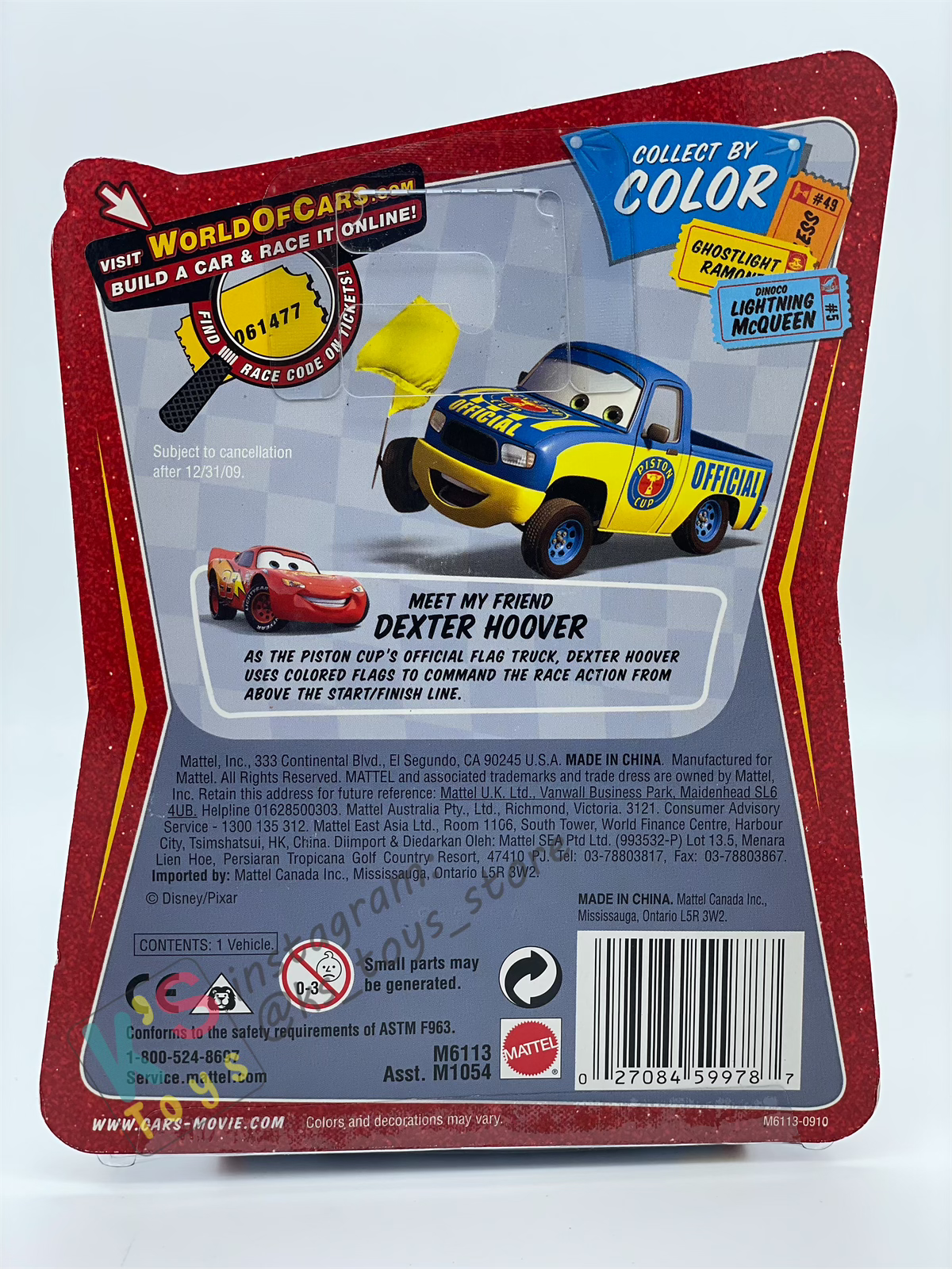 DISNEY PIXAR CARS BY MATTEL, RON HOVER - RACE ORAMA SERIES - BNIP