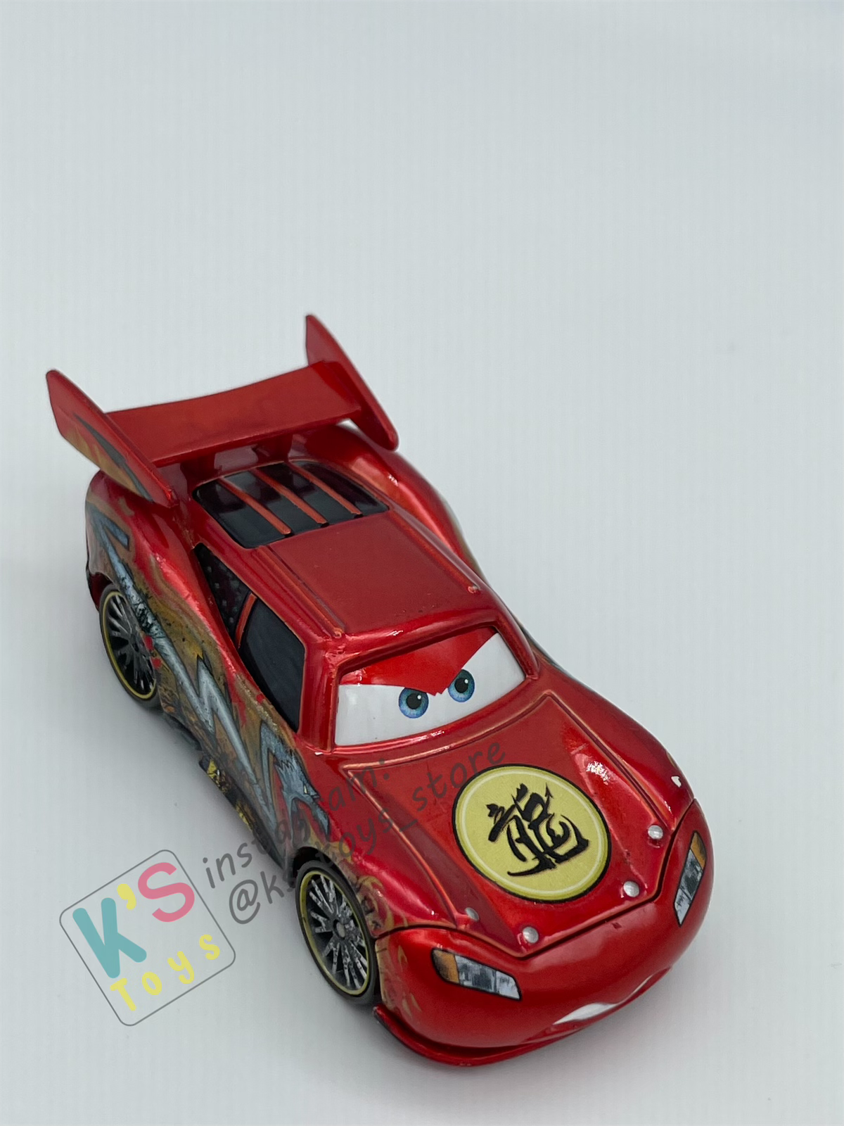 PRE-OWNED / LOOSE DISNEY PIXAR CARS - "DRAGON LIGHTNING MCQUEEN WITH METALLIC FINISH" - CARSTOON SERIES - DISPLAYED CONDITION