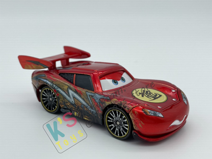 PRE-OWNED / LOOSE DISNEY PIXAR CARS - "DRAGON LIGHTNING MCQUEEN WITH METALLIC FINISH" - CARSTOON SERIES - DISPLAYED CONDITION