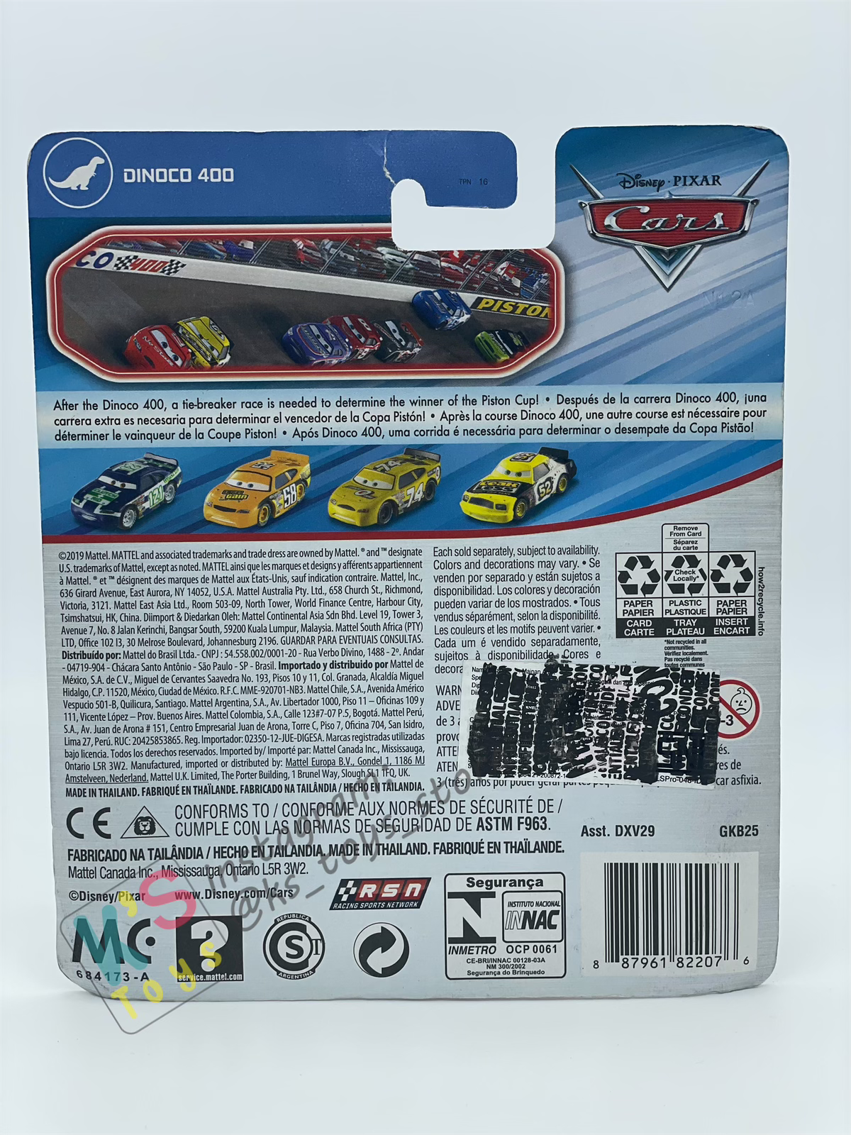 DISNEY PIXAR CARS "REX REVLER WITH BANDAGE GASK-ITS"  DINOCO 400 SERIES - BNIP