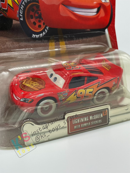 DISNEY PIXAR CARS "LIGHTNING MCQUEEN WITH BUMPER STICKERS" THE WORLD OF CARS SERIES - BNIP