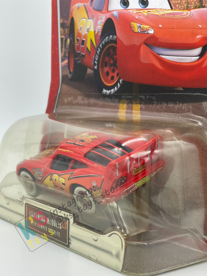 DISNEY PIXAR CARS "LIGHTNING MCQUEEN WITH BUMPER STICKERS" THE WORLD OF CARS SERIES - BNIP