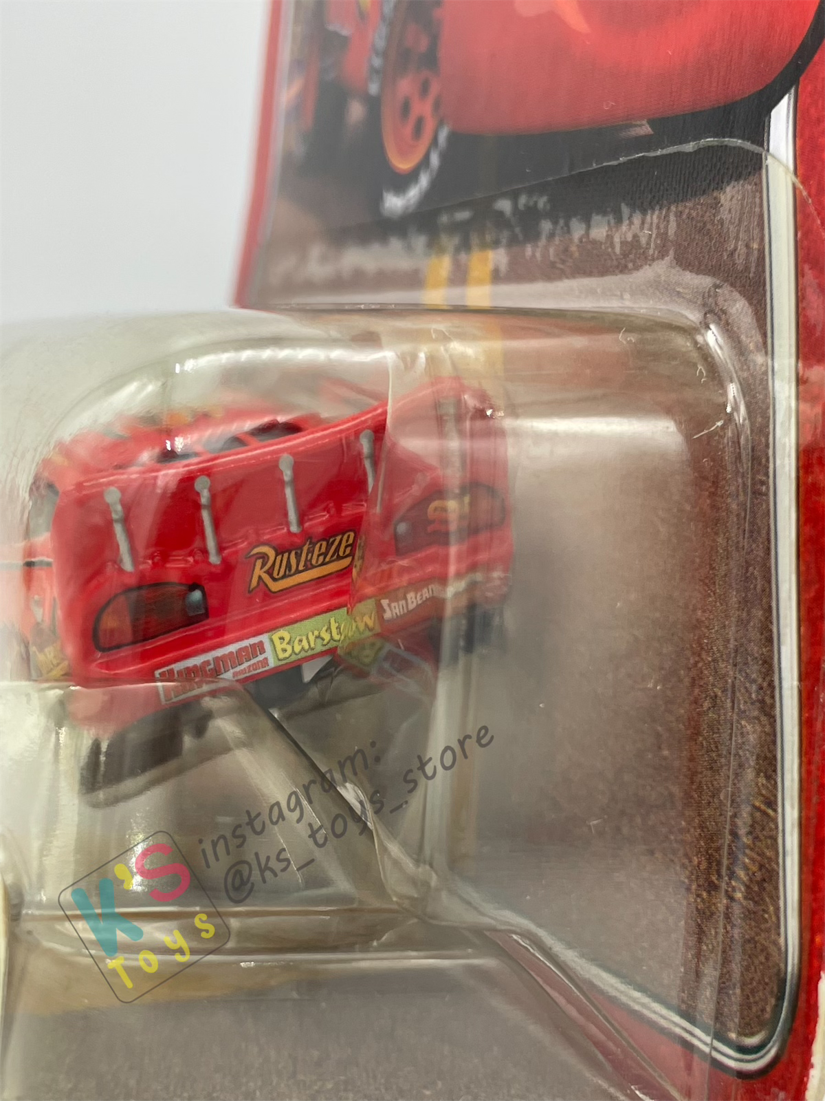 DISNEY PIXAR CARS "LIGHTNING MCQUEEN WITH BUMPER STICKERS" THE WORLD OF CARS SERIES - BNIP