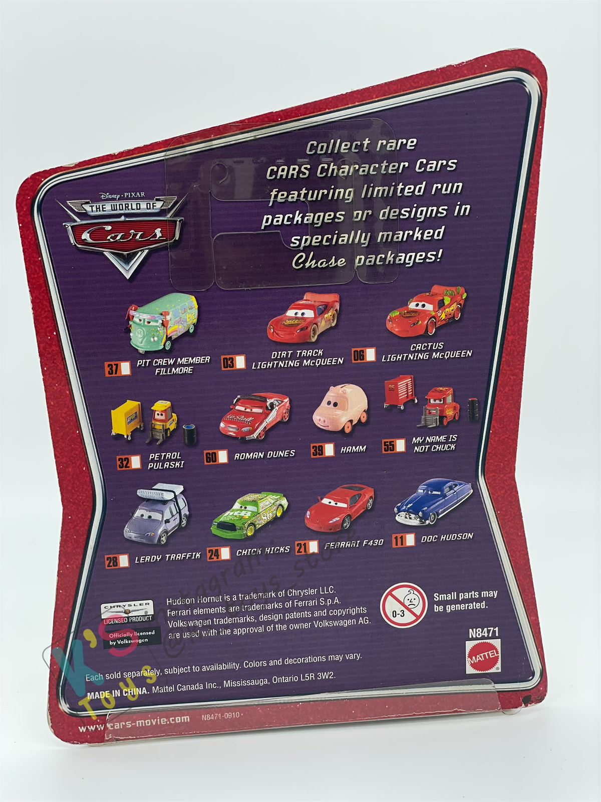 DISNEY PIXAR CARS "LIGHTNING MCQUEEN WITH BUMPER STICKERS" THE WORLD OF CARS SERIES - BNIP