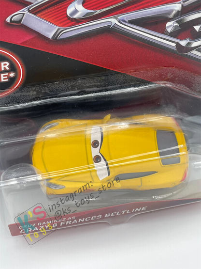DISNEY PIXAR CARS "CRUZ RAMIREZ AS CRAZY 8 FRANCES BELTLINE" SUPER CHASE CARS 3 SERIES - BNIP *Read Description!!!