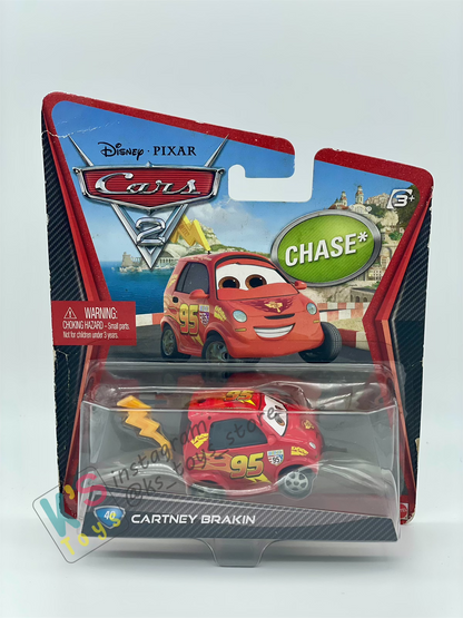 DISNEY PIXAR CARS "CARTNEY BRAKIN" CHASE CARS 2 SERIES - BNIP