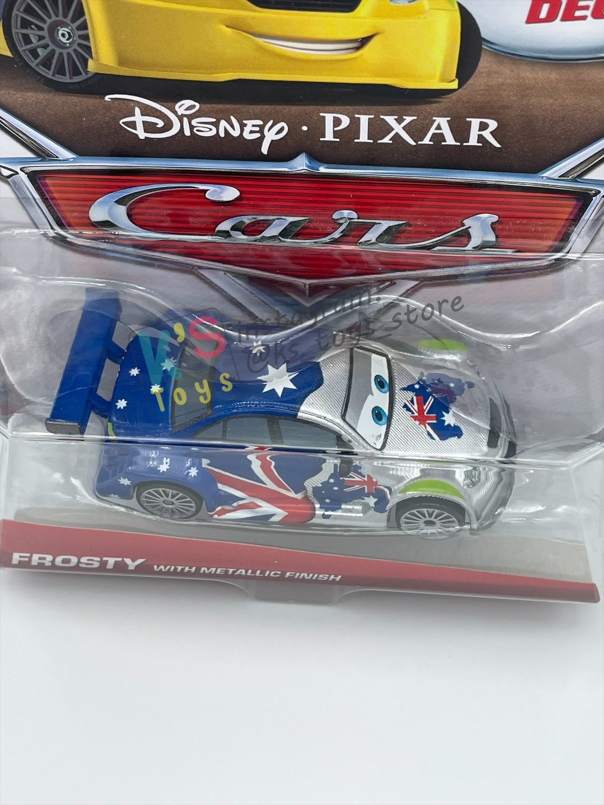 DISNEY PIXAR CARS BY MATTEL 1:55, "FROSTY WITH METALLIC FINISH" - METALLIC DECO SILVER SERIES - BNIP