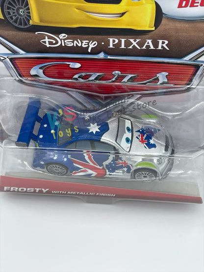 DISNEY PIXAR CARS BY MATTEL 1:55, "FROSTY WITH METALLIC FINISH" - METALLIC DECO SILVER SERIES - BNIP