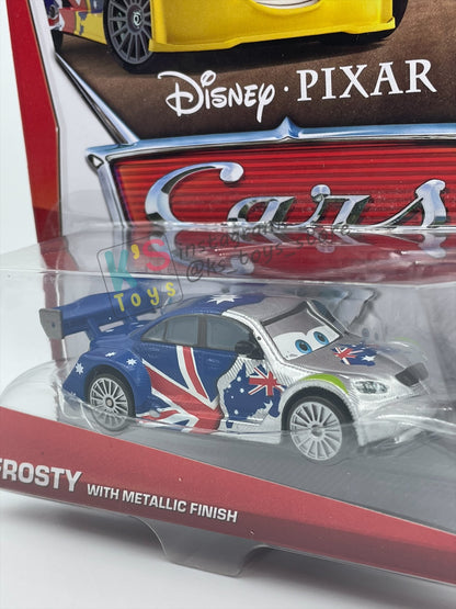DISNEY PIXAR CARS BY MATTEL 1:55, "FROSTY WITH METALLIC FINISH" - METALLIC DECO SILVER SERIES - BNIP