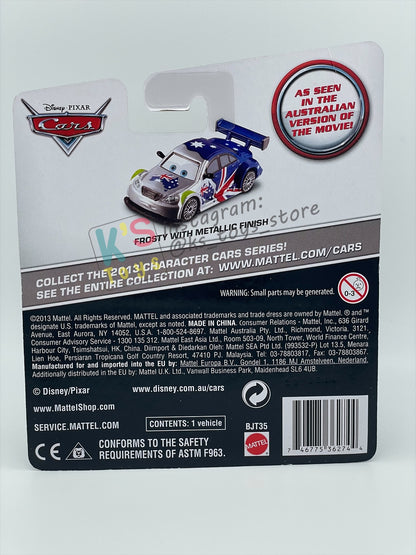 DISNEY PIXAR CARS BY MATTEL 1:55, "FROSTY WITH METALLIC FINISH" - METALLIC DECO SILVER SERIES - BNIP