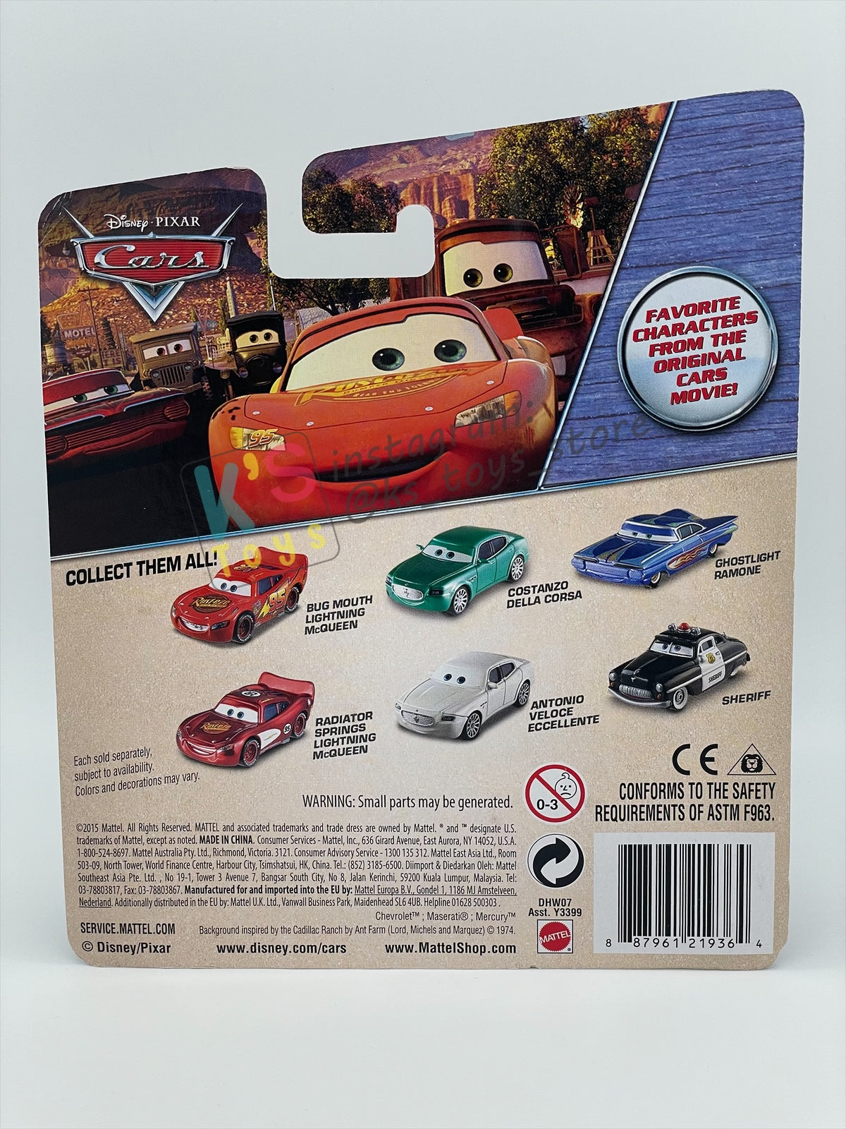 DISNEY PIXAR CARS BY MATTEL 1:55, "ONE EYE MATER" - RADIATOR SPRINGS CLASSIC SERIES - BNIP
