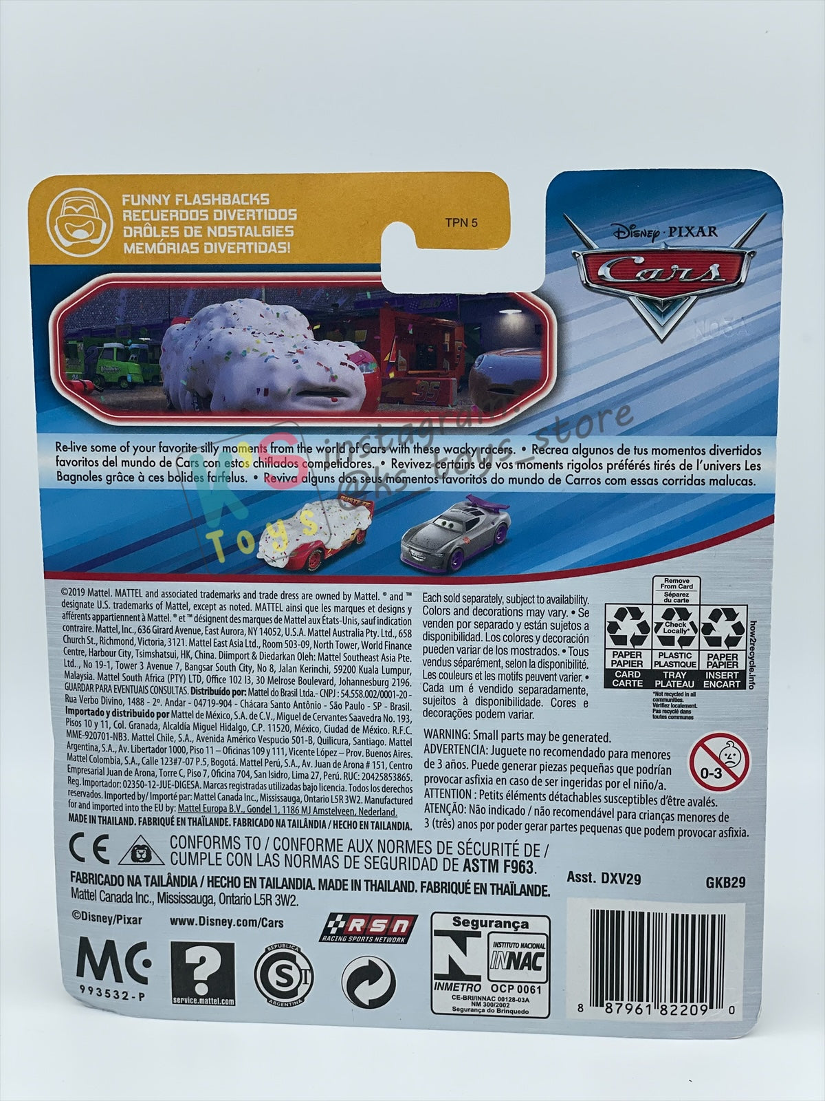 RARE DISNEY PIXAR CARS BY MATTEL 1:55, "CUPCAKE LIGHTNNG MCQUEEN" - FUNNY FLASHBACK SERIES - BNIP