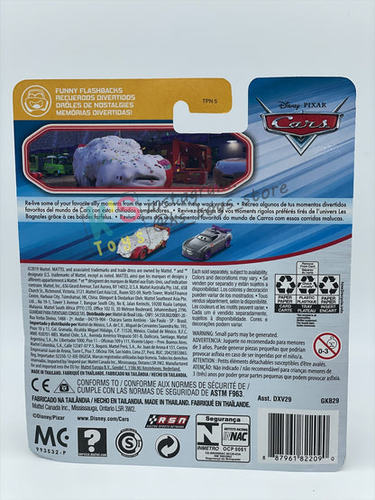 RARE DISNEY PIXAR CARS BY MATTEL 1:55, "CUPCAKE LIGHTNNG MCQUEEN" - FUNNY FLASHBACK SERIES - BNIP