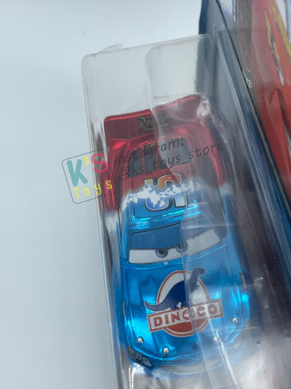RARE DISNEY PIXAR CARS BY MATTEL 1:55, "METALLIC FINISH TRANSFORMING LIGHTNING MCQUEEN" - DINOCO DAY DREAM SUPERCHASE SERIES - BNIP