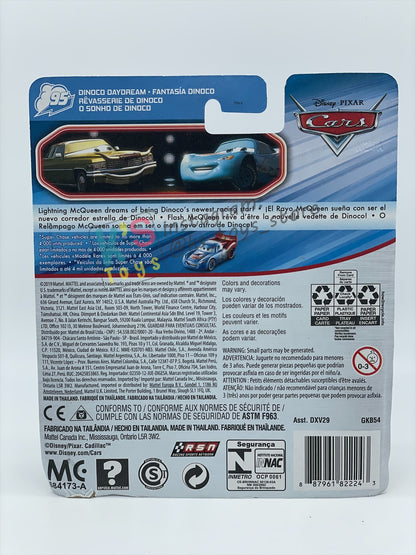RARE DISNEY PIXAR CARS BY MATTEL 1:55, "METALLIC FINISH TRANSFORMING LIGHTNING MCQUEEN" - DINOCO DAY DREAM SUPERCHASE SERIES - BNIP