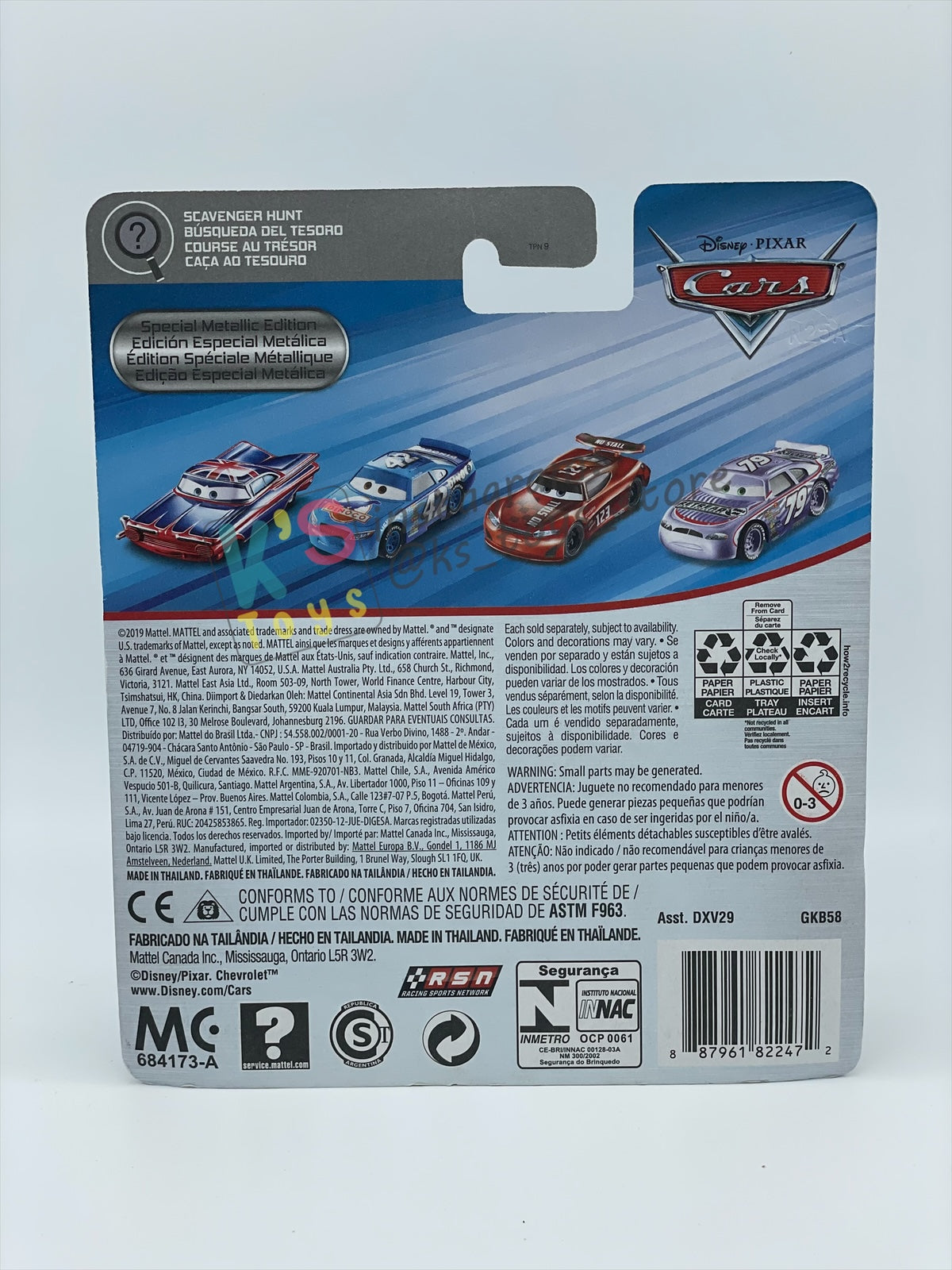 DISNEY PIXAR CARS BY MATTEL 1:55, "METALLIC BRAND NEW MATER" - SCAVENGER HUNT SERIES - BNIP