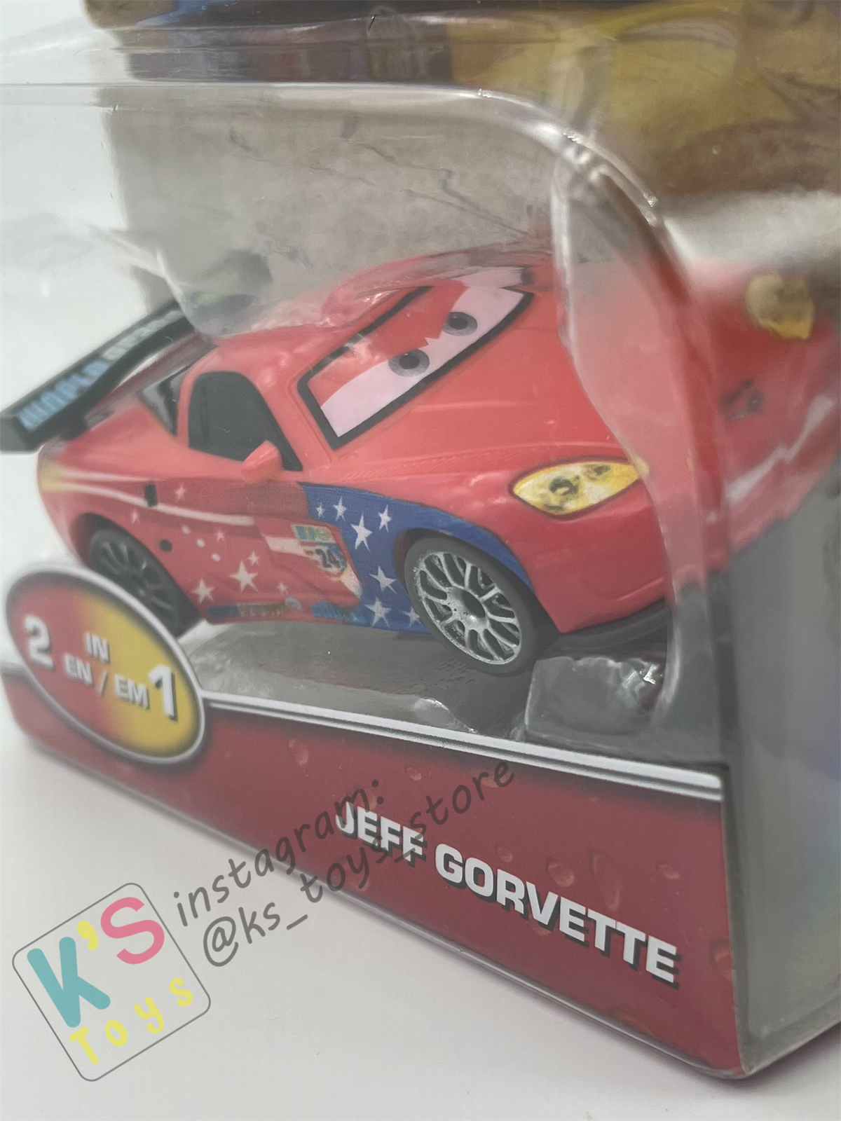 COLOR CHANGERS Disney Pixar Cars by MATTEL, JEFF GORVETTE (RED/YELLOW) - 2023 RELEASE  - BNIP