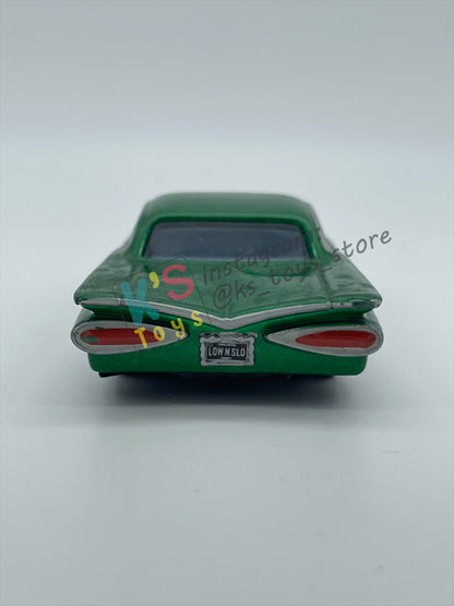 PRE-OWNED / LOOSE DISNEY PIXAR CARS BY MATTEL - GREEN RAMONE (CARS 1) - NEAR MINT CONDITION - READ DESCRIPTION!!!!!!!!!!!