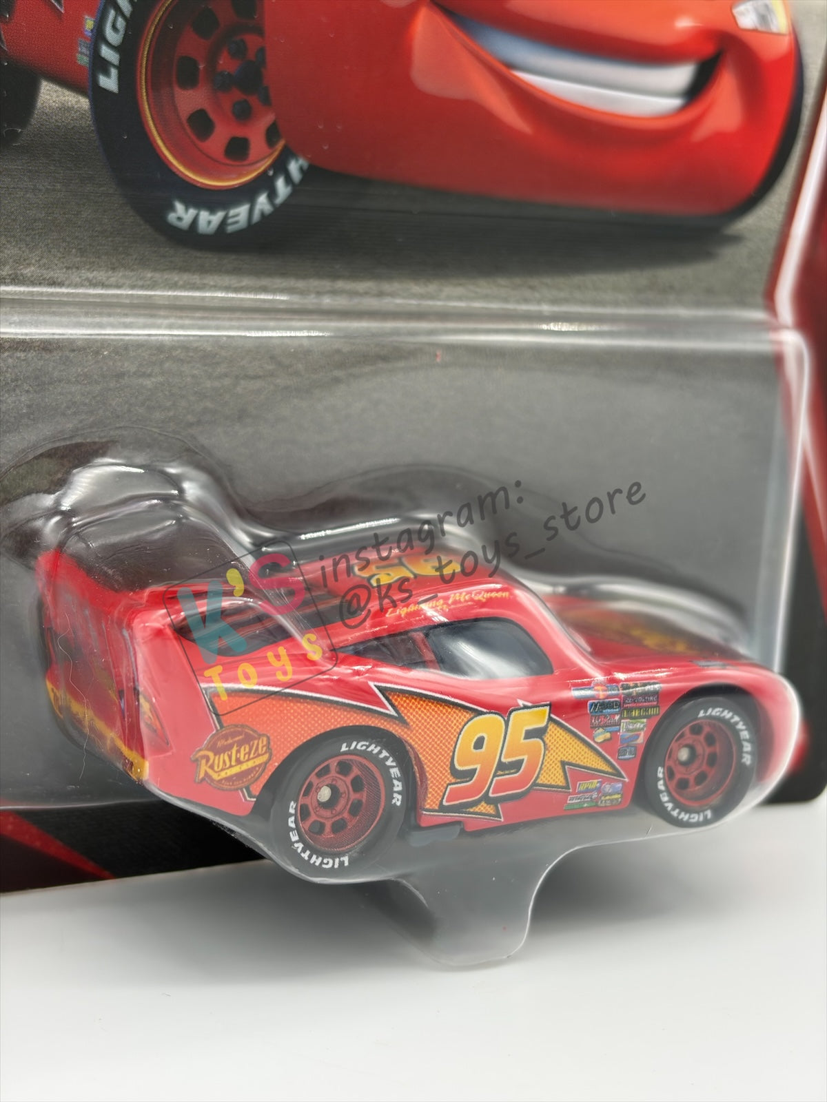 DISNEY PIXAR CARS BY MATTEL 1:55, "LIGHTNING MCQUEEN CARS 1 WITH RUSTEZE STICKER" - 2026 RE-RELEASED 20TH ANNIVERSARY CARD - BNIP
