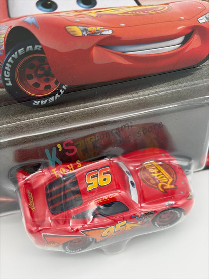 DISNEY PIXAR CARS BY MATTEL 1:55, "LIGHTNING MCQUEEN CARS 1 WITH RUSTEZE STICKER" - 2026 RE-RELEASED 20TH ANNIVERSARY CARD - BNIP
