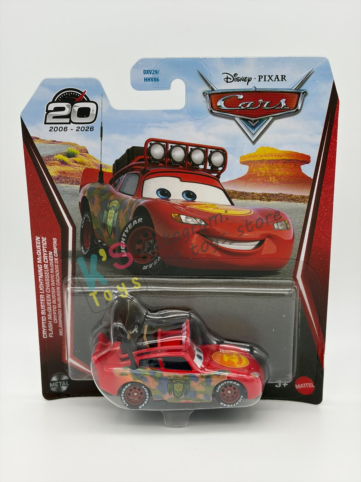 DISNEY PIXAR CARS BY MATTEL 1:55, "CRYPTID BUSTER LIGHTNING MCQUEEN" - 2026 RE-RELEASED 20TH ANNIVERSARY CARD - BNIP