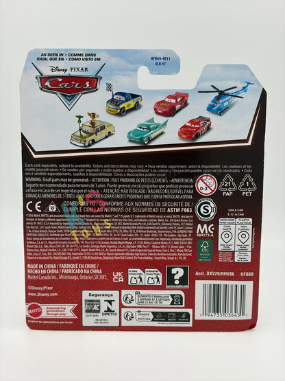 DISNEY PIXAR CARS BY MATTEL 1:55, "TRANSFORMING LIGHTNING MCQUEEN" - 2026 RE-RELEASED 20TH ANNIVERSARY CARD - BNIP