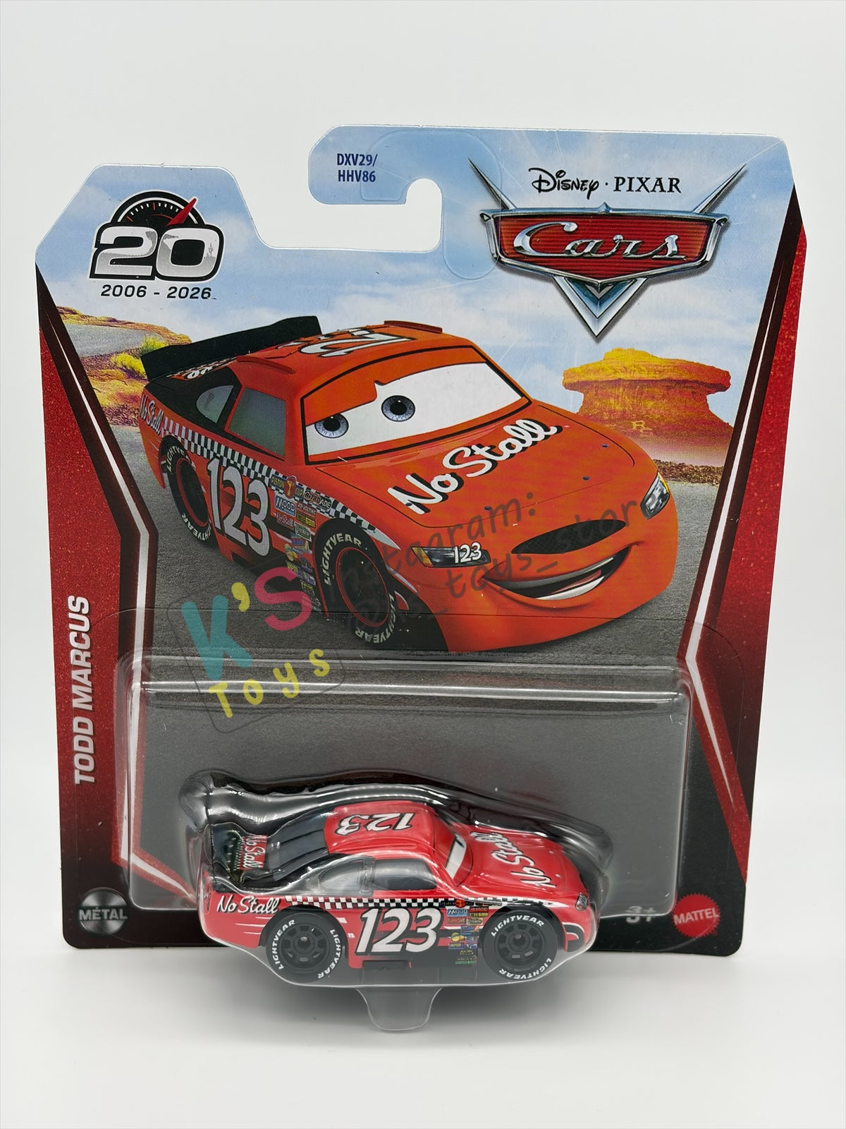 DISNEY PIXAR CARS BY MATTEL 1:55, "TODD MARCUS" - 2026 RE-RELEASED 20TH ANNIVERSARY CARD - BNIP