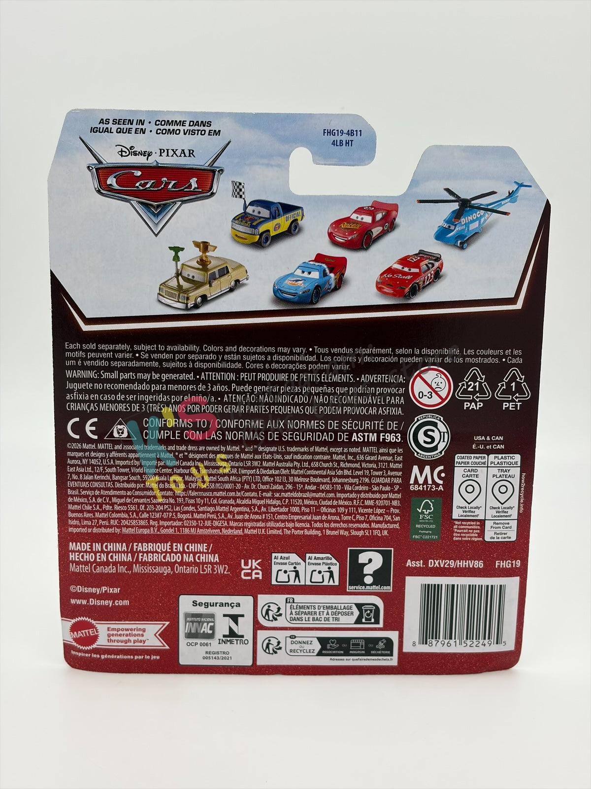 DISNEY PIXAR CARS BY MATTEL 1:55, "FLO" - 2026 RE-RELEASED 20TH ANNIVERSARY CARD - BNIP