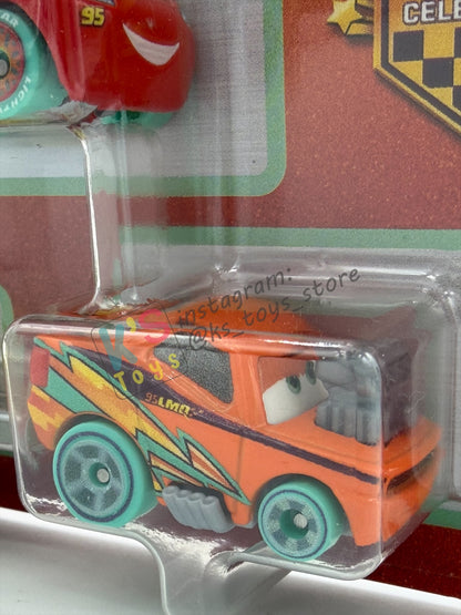 MINI RACERS DISNEY PIXAR CARS 3-PACK "RACE TO CELEBRATE LIGHTNING MCQUEEN / LUGI / RACE TO CELEBRATE SNOT ROD"- 2026 NEW RELEASE - BNIP