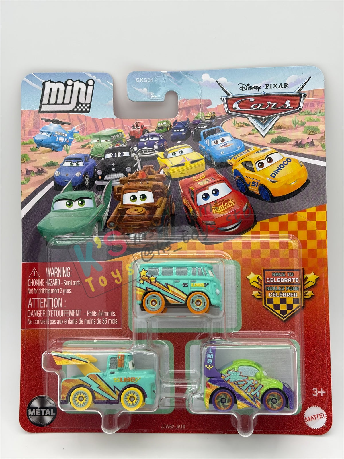 MINI RACERS DISNEY PIXAR CARS 3-PACK RACE TO CELEBRATE SERIES  "FILLMORE / MATER / WINGO"- 2026 NEW RELEASE - BNIP