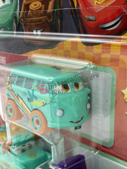 MINI RACERS DISNEY PIXAR CARS 3-PACK RACE TO CELEBRATE SERIES  "FILLMORE / MATER / WINGO"- 2026 NEW RELEASE - BNIP