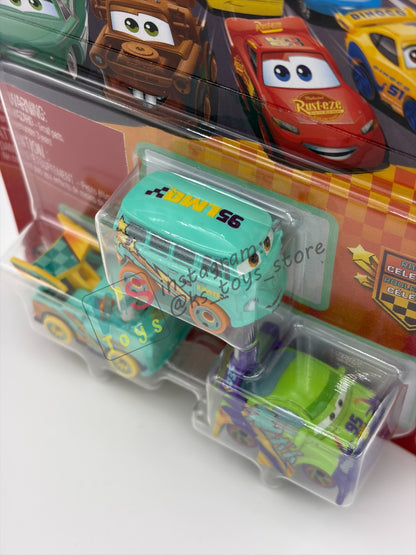 MINI RACERS DISNEY PIXAR CARS 3-PACK RACE TO CELEBRATE SERIES  "FILLMORE / MATER / WINGO"- 2026 NEW RELEASE - BNIP
