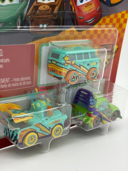 MINI RACERS DISNEY PIXAR CARS 3-PACK RACE TO CELEBRATE SERIES  "FILLMORE / MATER / WINGO"- 2026 NEW RELEASE - BNIP