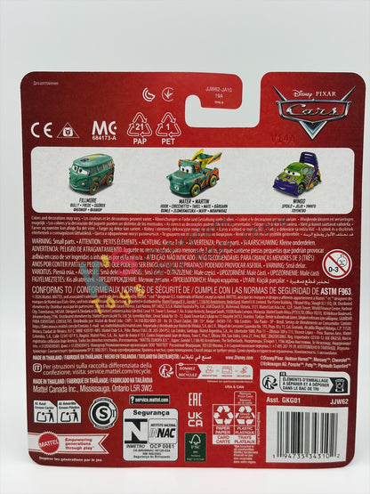 MINI RACERS DISNEY PIXAR CARS 3-PACK RACE TO CELEBRATE SERIES  "FILLMORE / MATER / WINGO"- 2026 NEW RELEASE - BNIP