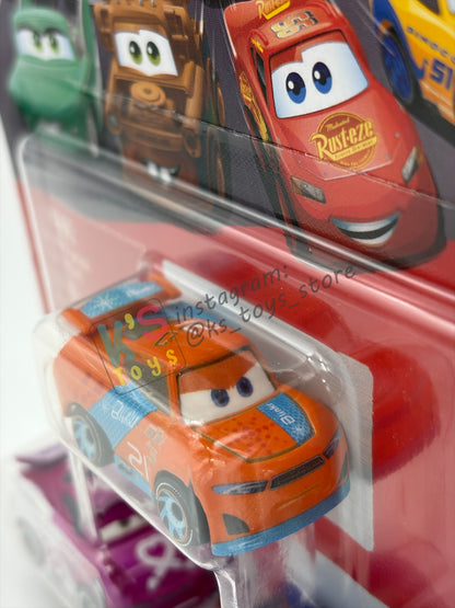 MINI RACERS DISNEY PIXAR CARS 3-PACK RYAN INSIDE LANEY, BARRY DEPEDAL, AND FLIP DOVER - 2026 RE-RELEASED - BNIP