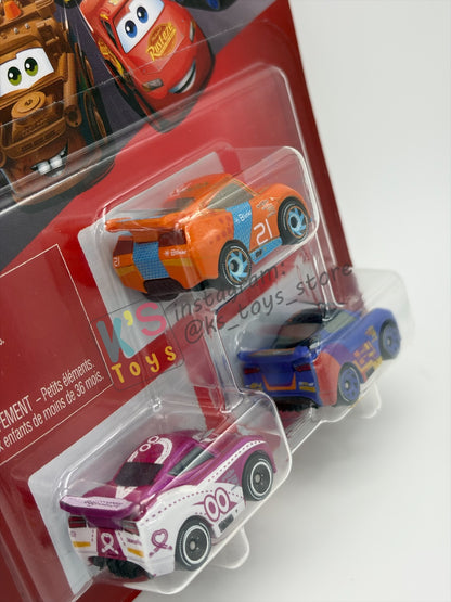 MINI RACERS DISNEY PIXAR CARS 3-PACK RYAN INSIDE LANEY, BARRY DEPEDAL, AND FLIP DOVER - 2026 RE-RELEASED - BNIP