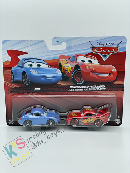 Disney Pixar Cars 1:55 2-Pack by Mattel, SALLY and LIGHTNING MCQUEEN - BNIP