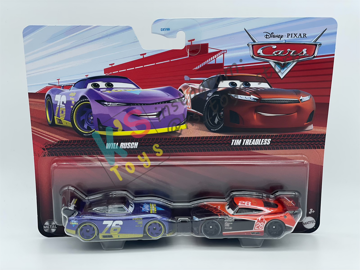 Disney Pixar Cars 1:55 2-Pack by Mattel, WILL RUSCH and TIM TREADLESS - BNIP